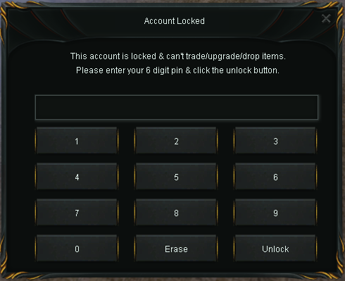 Account Lock Interface